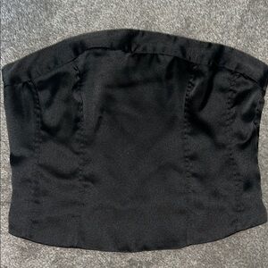 Elegant Black Satin Tube Top